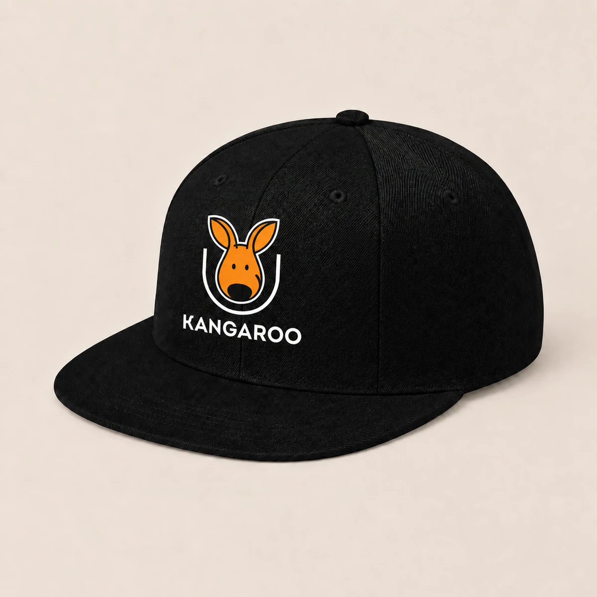 Чорна шестипанельна кепка з логотипом KANGAROO