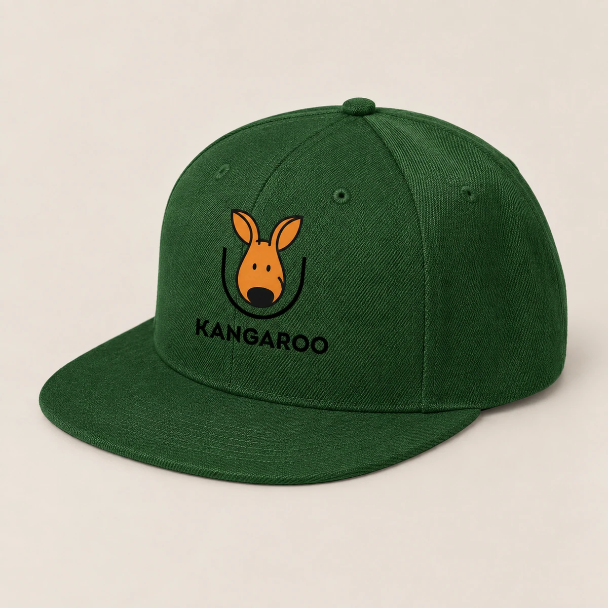 Зелена шестипанельна кепка з логотипом KANGAROO