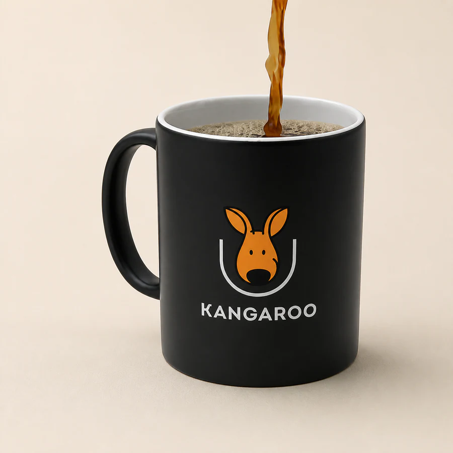 Керамічна чашка 340 мл — фото з логотипом KANGAROO