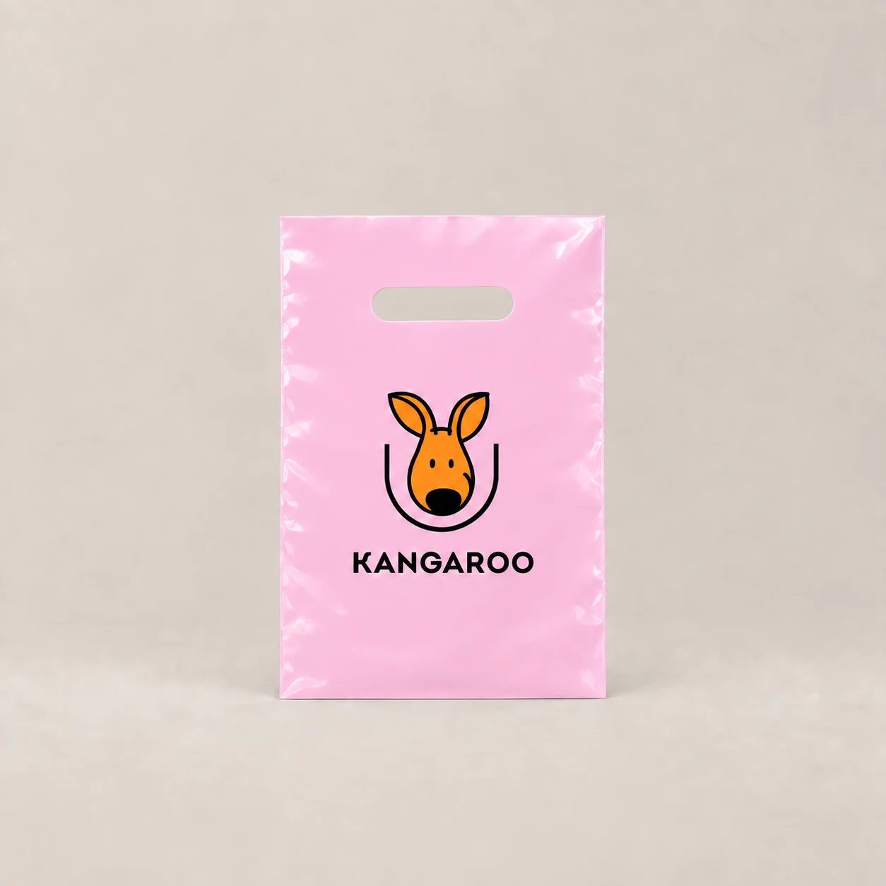 Світло-рожевий пакет-банан 20 × 30 см з логотипом KANGAROO
