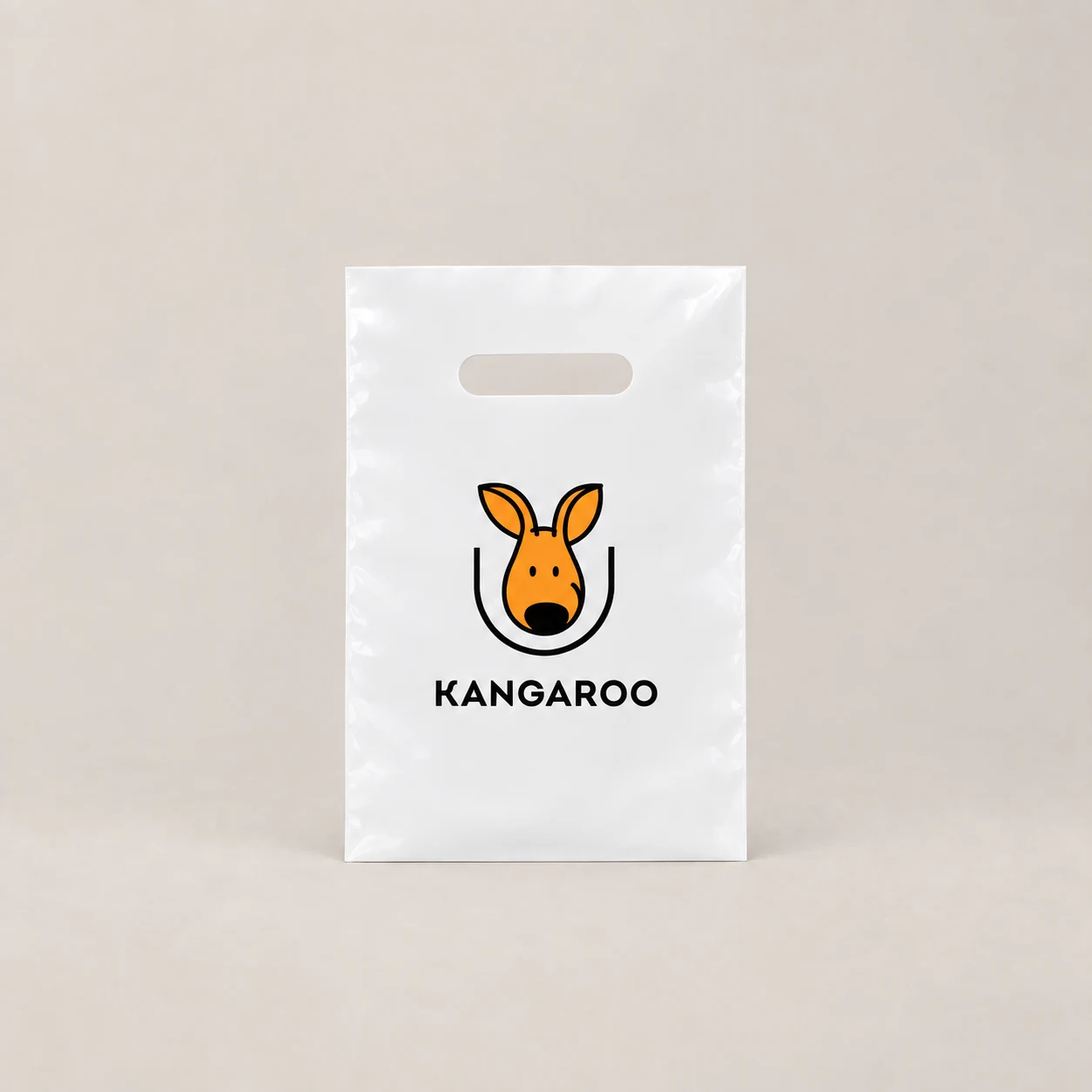 Білий пакет-банан 20 × 30 см з логотипом KANGAROO