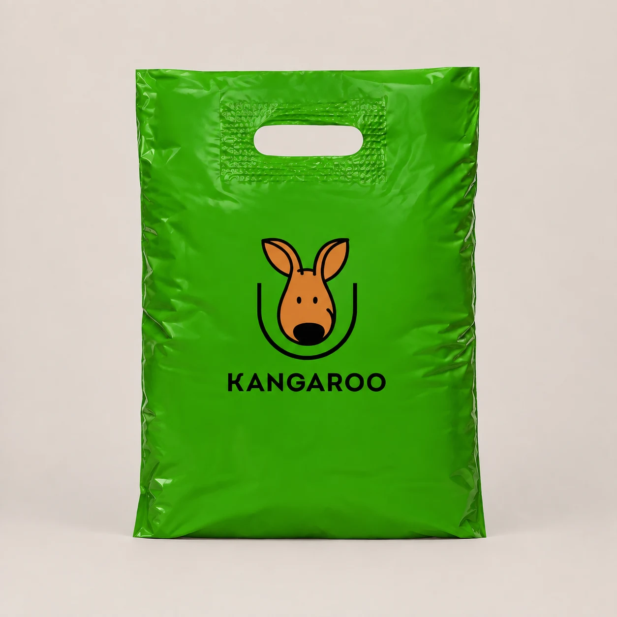 Зелений пакет-банан 30 × 40 см з логотипом KANGAROO