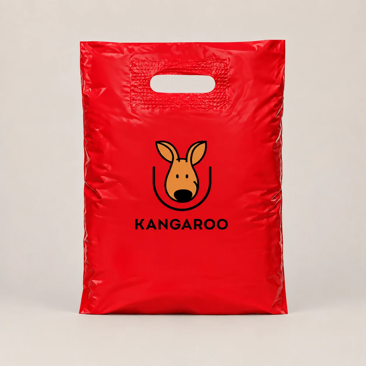 Червоний пакет-банан 30 × 40 см з логотипом KANGAROO
