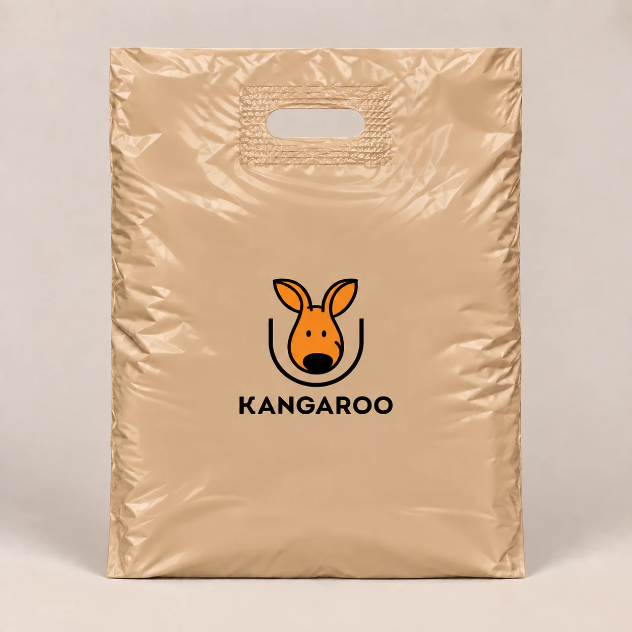 Бежевий пакет-банан 40 × 50 см з логотипом KANGAROO