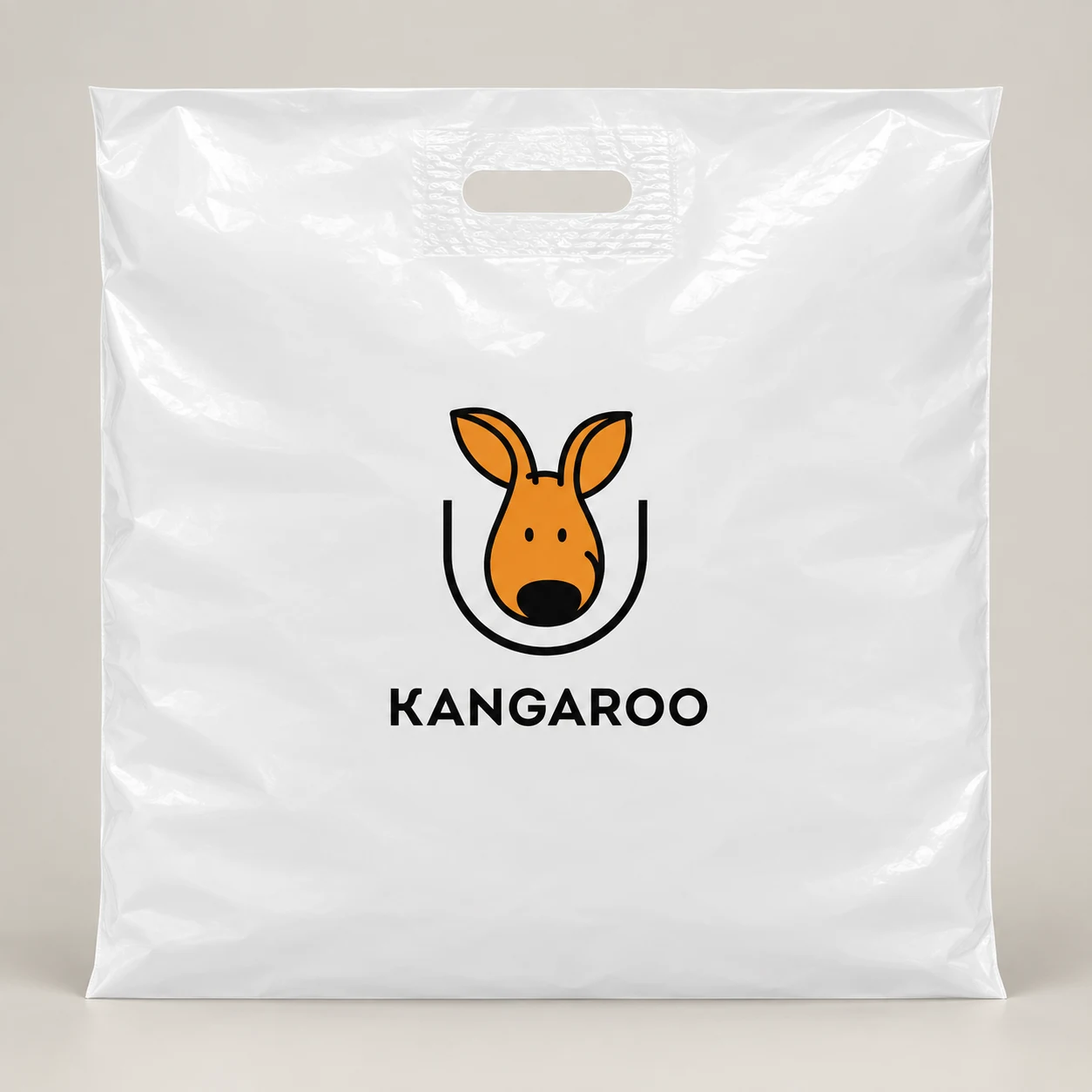 Білий пакет-банан 60 × 60 см з логотипом KANGAROO