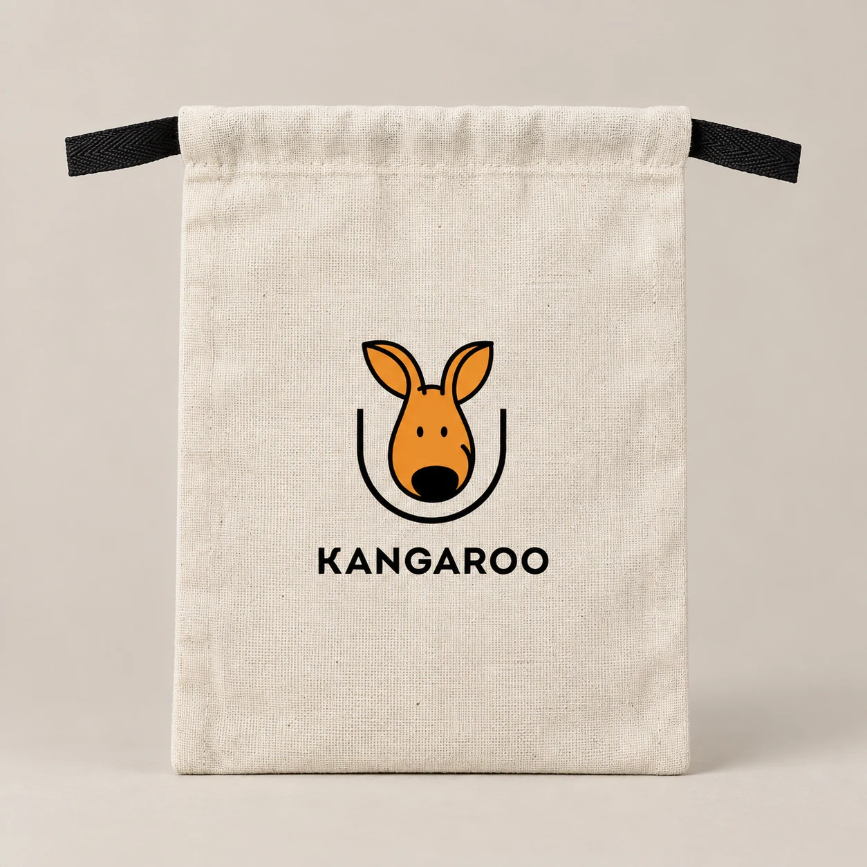 натуральний текстильний мішечок 15 × 21 см з логотипом KANGAROO