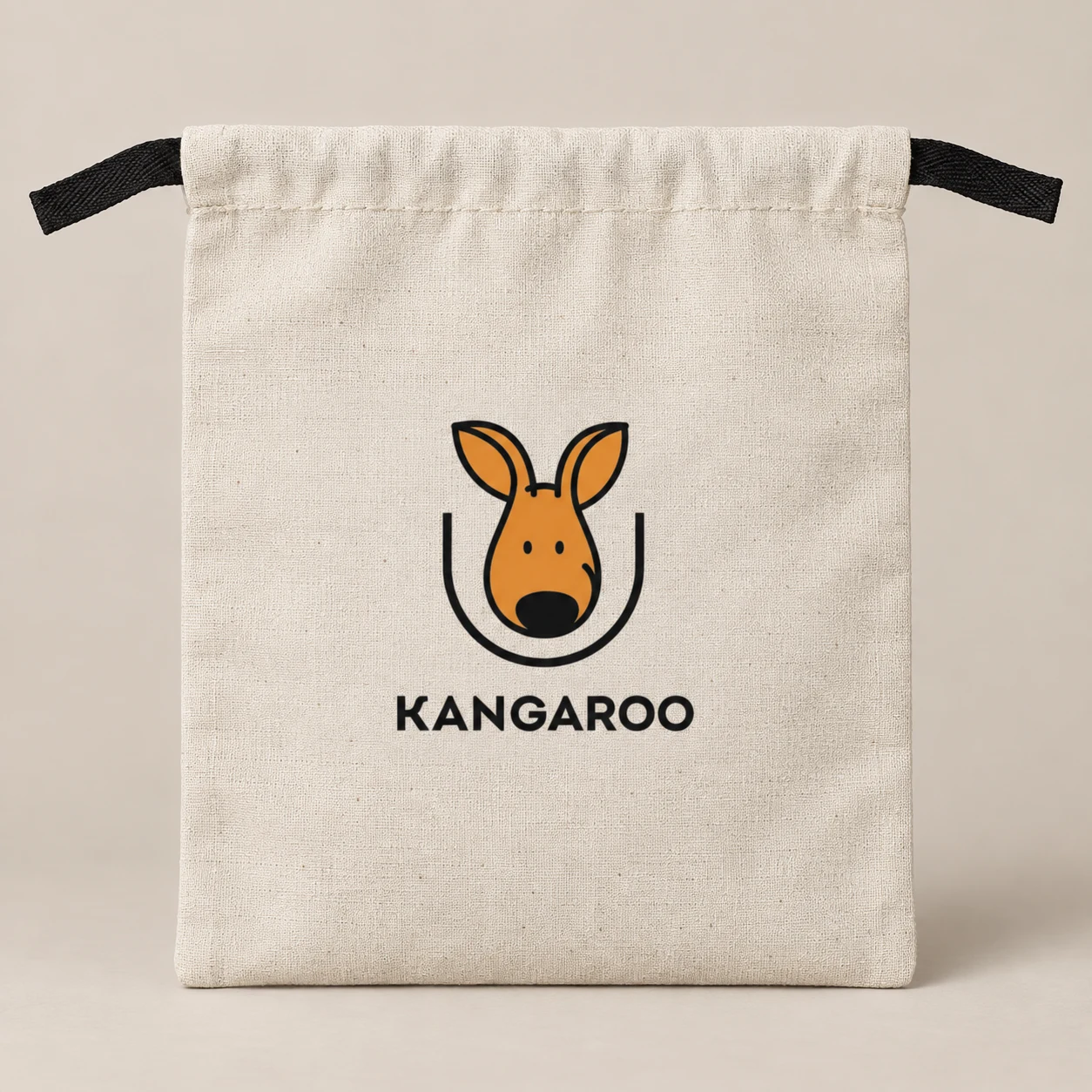 натуральний текстильний мішечок 20 × 25 см з логотипом KANGAROO