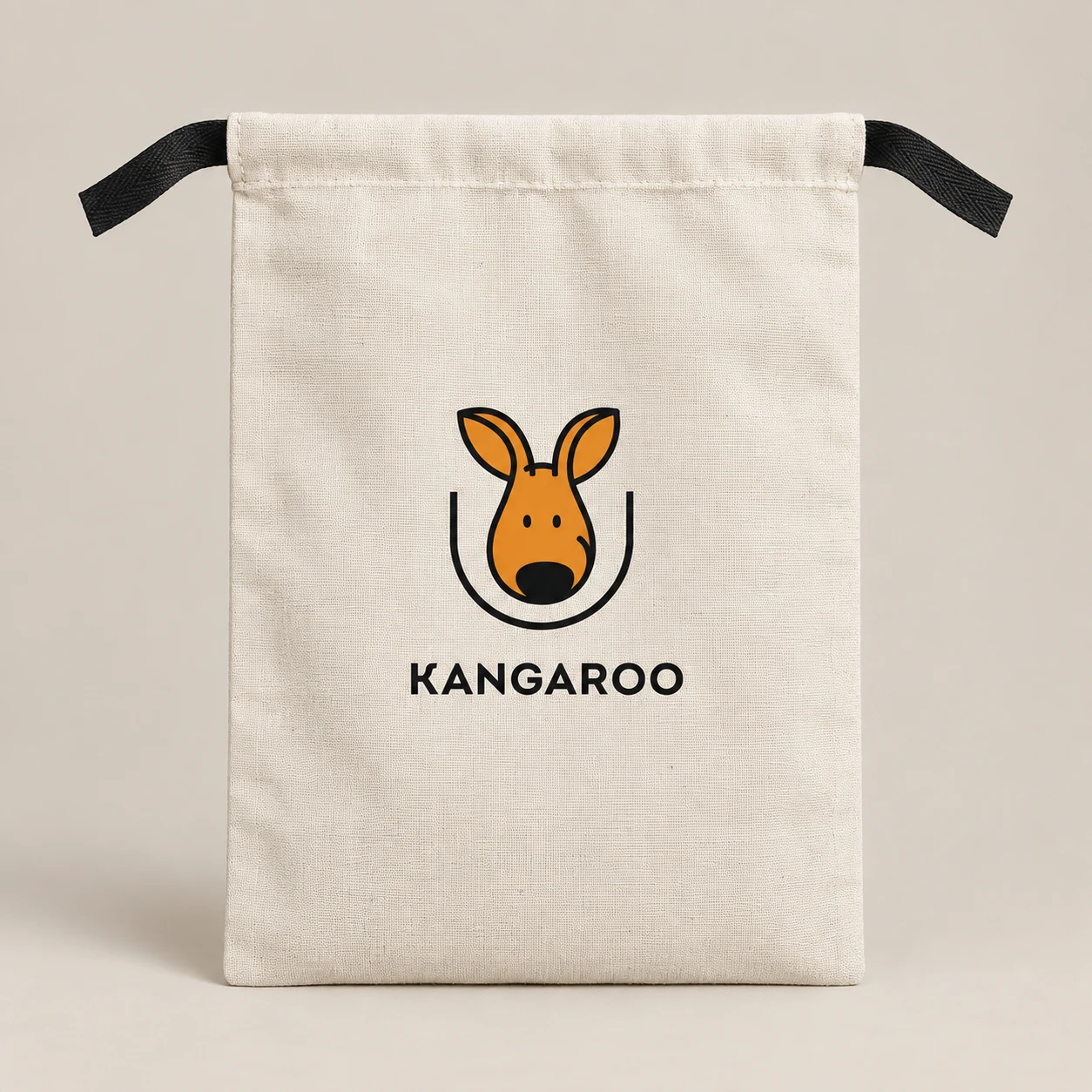 натуральний текстильний мішечок 20 × 30 см з логотипом KANGAROO
