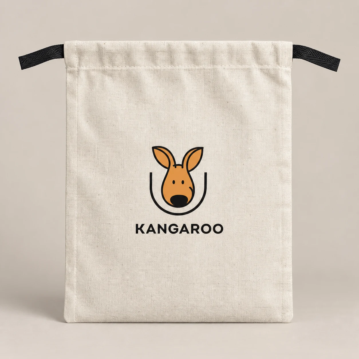 натуральний текстильний мішечок 25 × 35 см з логотипом KANGAROO