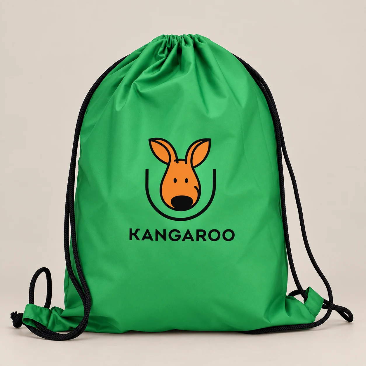 зелений мішечок для взуття 35 × 45 см з логотипом KANGAROO