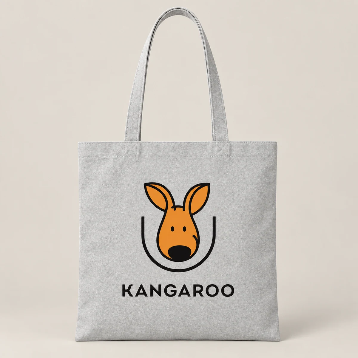 Світло-сірий шопер 38 × 42 см з логотипом KANGAROO