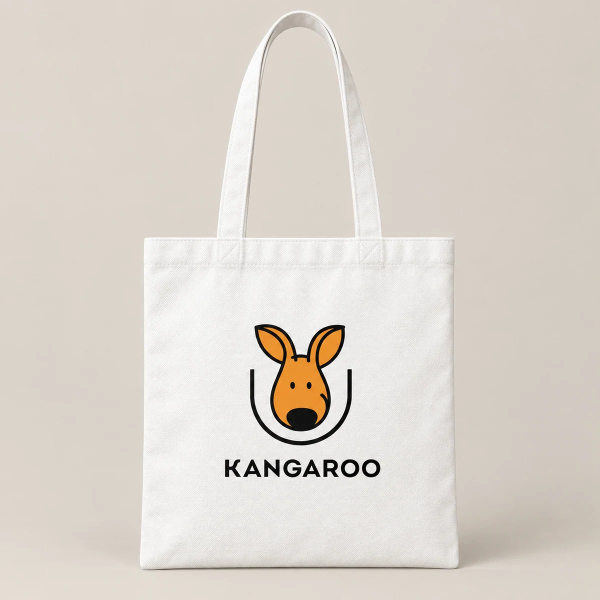 Білий шопер 38 × 42 см з логотипом KANGAROO