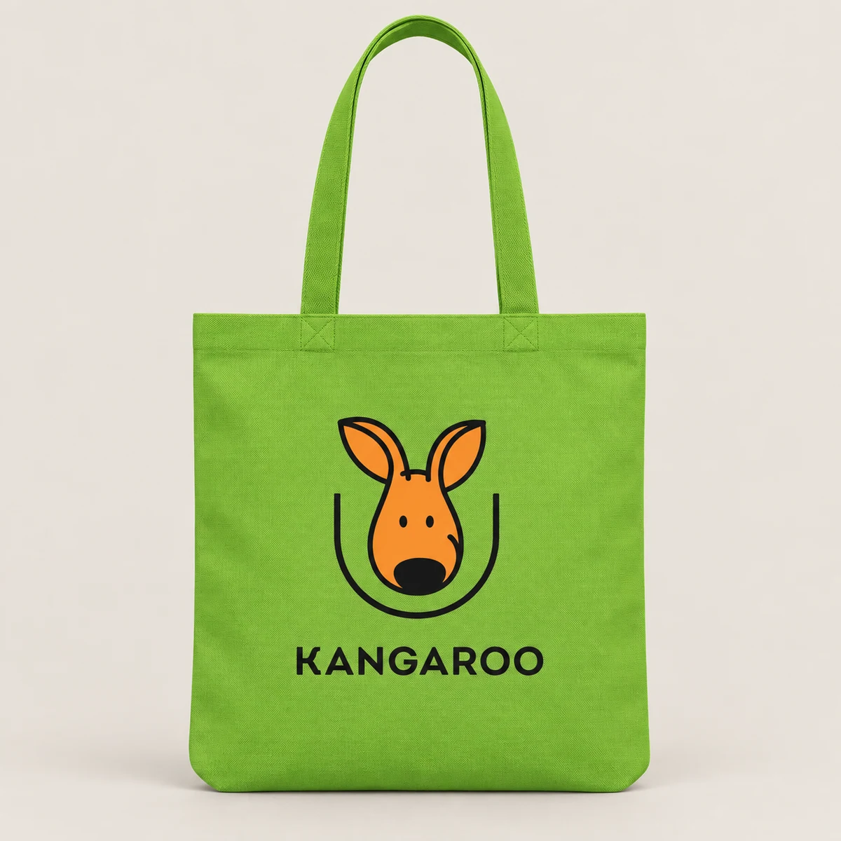 Салатовий шопер 38 × 42 см з логотипом KANGAROO