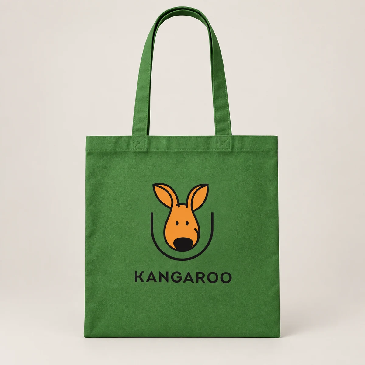 Зелений шопер 38 × 42 см з логотипом KANGAROO