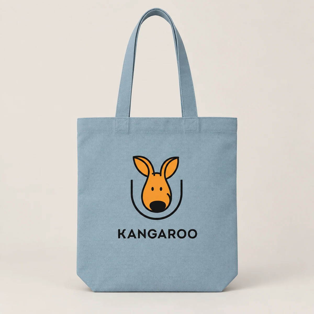 Ніжно-блакитний шопер 38 × 42 см з логотипом KANGAROO