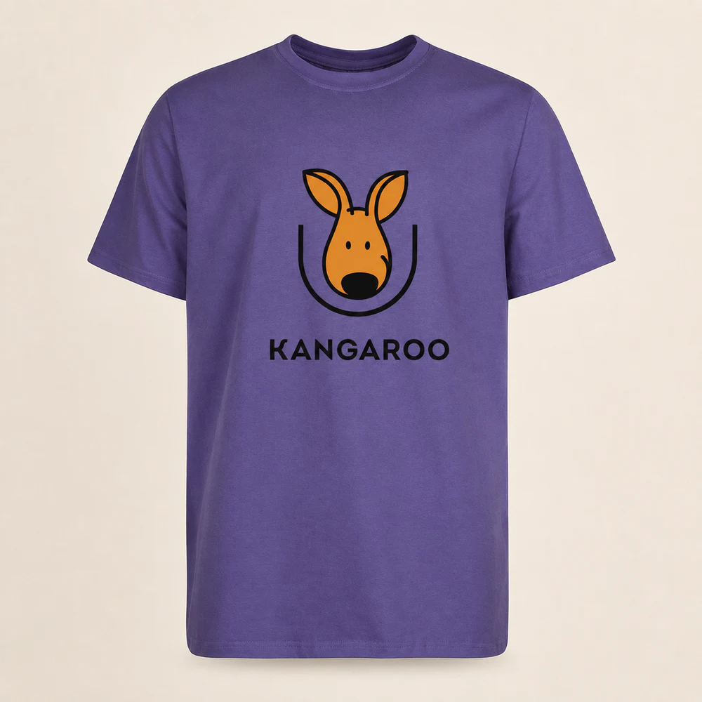 Фіолетова premium 95% бавовна футболка з логотипом KANGAROO